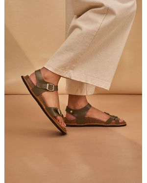 Celtic & Co. Leather Toe Ring Sandals - Brown