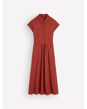Boden Fae Jersey Shirt Dress - Red