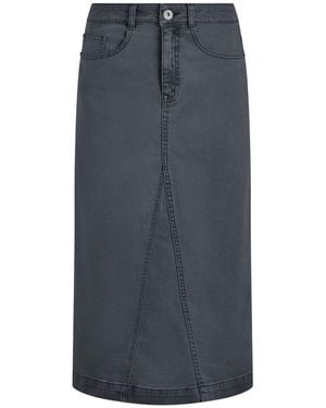 Weird Fish Juda Longline Denim Skirt - Blue