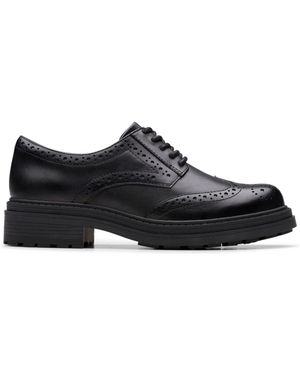 Clarks Wide Fit (G) Leather Orinoco3 Derby Shoes - Schwarz