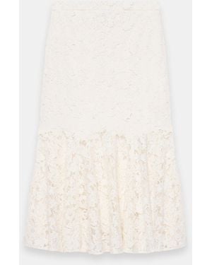 Mint Velvet Lace Midi Skirt - Natural