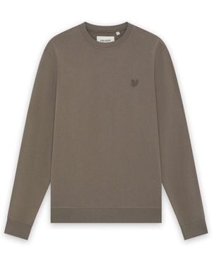 Lyle & Scott Taupe Superfine Crew Neck Sweatshirt - Gray
