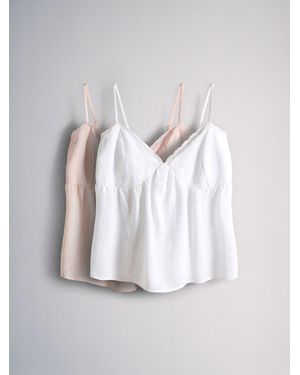 The Set 2 Pack Strappy Swing Cami Vest - White