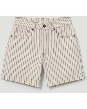 Hush Essential Stripe Denim Stretch Shorts - Natural