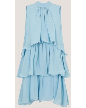 Monsoon Elle Sleeveless Ruffle Tier Mini Dress - Blue