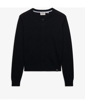 Superdry Essential Crew Neck Cardigan - Black