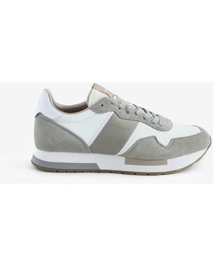Hackett Keston Symbol Leather And Suede Sneakers - White