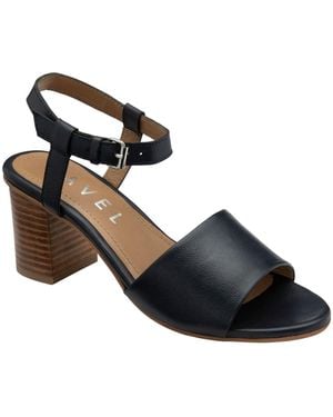 Ravel Leather Peep-Toe Sandals - Black