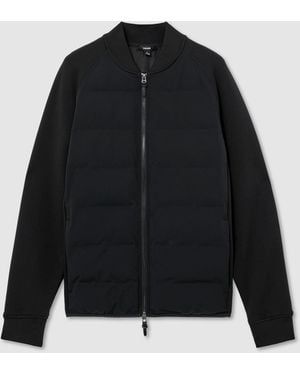 Reiss Ashford - Black Quilted Heat-sealed Hybrid Jacket, Xl