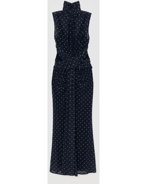 Reiss Stacey Polka-Dot Print Sleeveless Maxi Dress - Blue