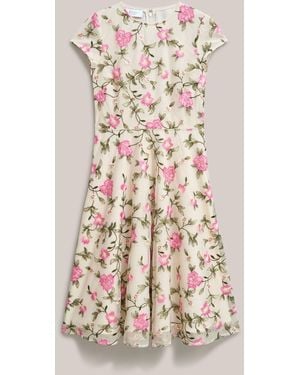 Hobbs Petite Tia Embroidered Dress - Natural