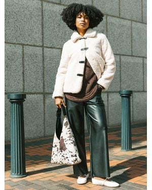 Roman Textured Borg Collared Jacket - Green
