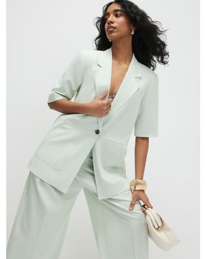 River Island Short Sleeve Pocket Front Blazer - Green