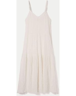 Jigsaw Textured Cotton Maxi Dress - White
