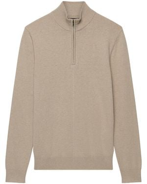 Superdry Natural Essential Lambswool Blend 1/2 Zip Sweater