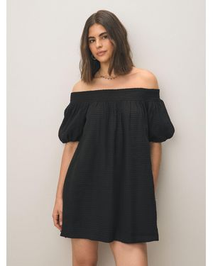 Next Bandeau Crinkle Textured Mini Dress - Black