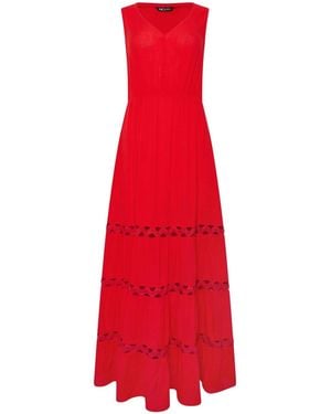 M Com Trim Insert Beach Dress - Rot