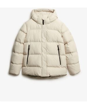 Superdry Hooded 5 Baffle Sports Puffer Jacket - Natural