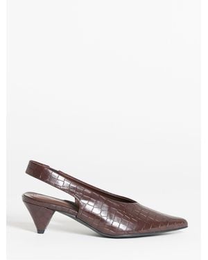 JD Williams Wide Fit Slingback Pointed Heels - Brown