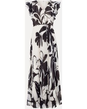 Phase Eight Petite Uma Pleated Floral Maxi Dress - White