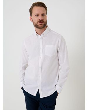 Saltwell Linen Rich Long Sleeve Shirt - White