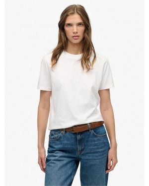 Superdry Essential Logo Embroidered T-Shirt - White