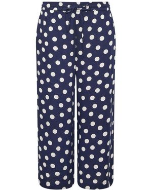 M Com Printed Cropped Pants - Blue