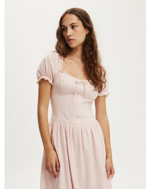 Cotton On Milkmaid Cotton Midi Dress - Natural