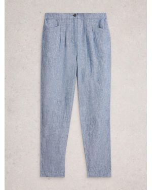 White Stuff Light Rowena 100% Linen Pants - Blue