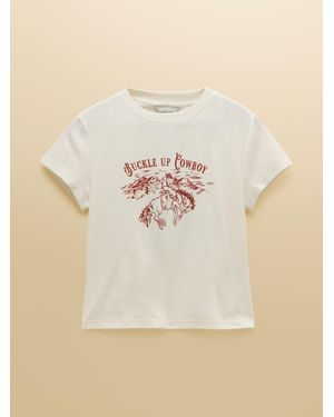 Joules Cowboy Fitted Cotton-Rich T-Shirt - Natural
