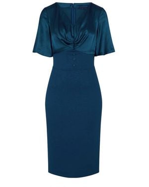 Hot Squash Short Sleeve Cocktail Dress - Blue