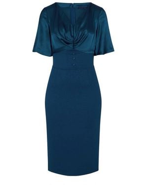 Hot Squash Short Sleeve Cocktail Dress - Blau