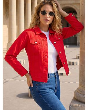 Roman Bright Stretch Pocket Detail Jacket - Red