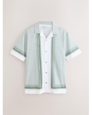Next Jersey Geometric Print Shirt - Blue