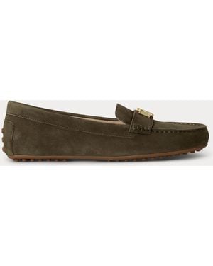 Ralph Lauren Barnsbury Suede Loafers - Green