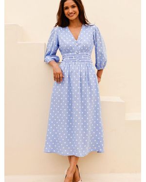 Aspiga Jyoti Printed Rayon Dress - Blue