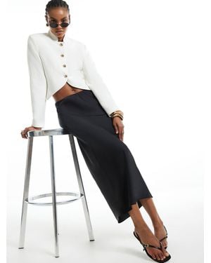 River Island Satin Maxi Skirt - Schwarz