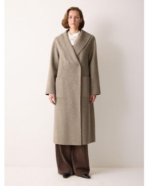 Jigsaw Double Faced Shawl Midi Coat - Natural