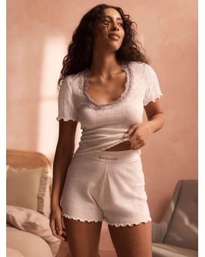 Ted Baker Pointelle Knit Shorts - Brown