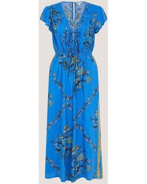 Monsoon Aimee Floral Culotte Jumpsuit - Blue