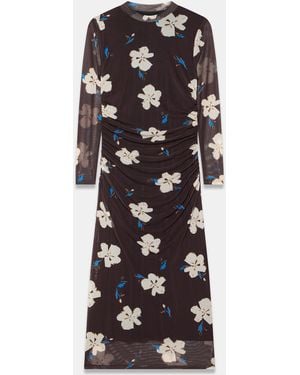 Mint Velvet Dark Mesh Midi Dress - White