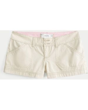 Hollister Low Rise Mini Shorts - Natural