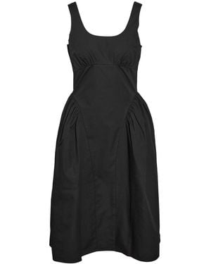 Noisy May Strap Midi Poplin Dress - Black
