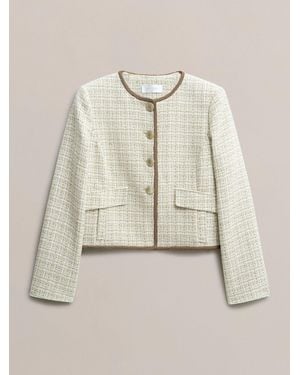 Hobbs Camel Ivory Carey Tweed Jacket - Natural