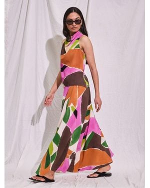 Ro & Zo Petite Abstract Maxi Skirt - White