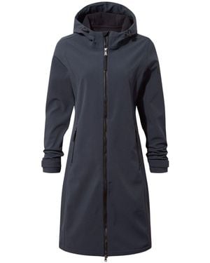 TOG24 Dark Enya Longline Shower Resistant Softshell Jacket - Blue