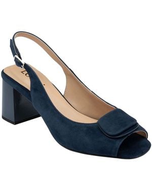 Lotus Peep Toe Court Sandals - Blue