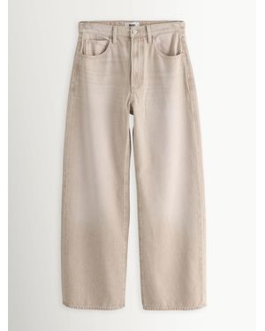 PAIGE Arellia 32" Full Length Barrel Leg Soft Sepia Jeans - Natural