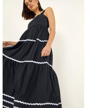 Roman Ric Rac Tiered Midi Dress - Blue