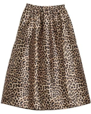 Albaray Animal Taffeta Full Skirt - Natural
